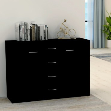 vidaXL Μπουφές Μαύρος 88x30x65cm από Επεξ. Ξύλο 1 τεμ.