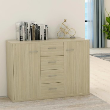 vidaXL Μπουφές Sonoma Δρυς 88x30x65cm από Επεξ. Ξύλο 1 τεμ.
