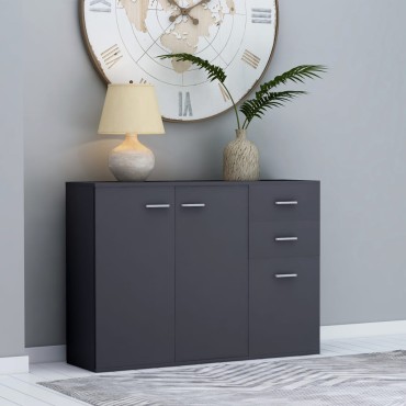 vidaXL Μπουφές Γκρι 105x30x75cm από Επεξ. Ξύλο 1 τεμ.
