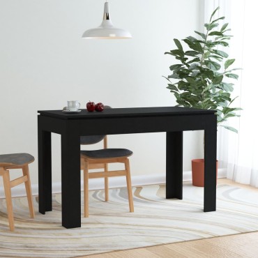 vidaXL Τραπεζαρία Μαύρη 120x60x76cm από Επεξ. Ξύλο 1 τεμ.