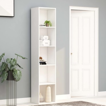vidaXL Βιβλιοθήκη Λευκή 40x30x189cm από Επεξ. Ξύλο 1 τεμ.