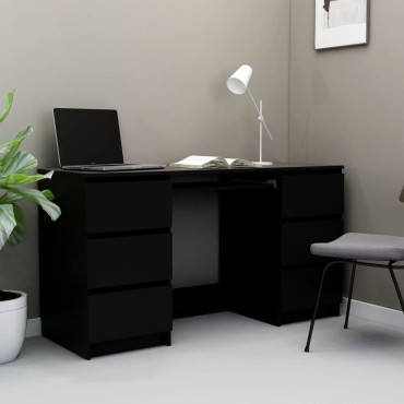 vidaXL Γραφείο Μαύρο 140x50x77cm από Επεξ. Ξύλο 1 τεμ.
