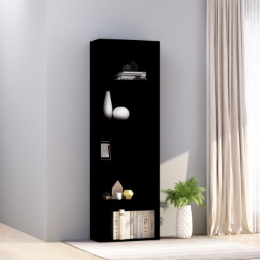 vidaXL Βιβλιοθήκη με 5 Ράφια Μαύρη 60x30x189cm από Επεξ. Ξύλο 1 τεμ.