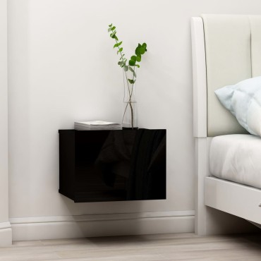 vidaXL Κομοδίνα 2 τεμ. Μαύρα 40x30x30cm από Επεξ. Ξύλο