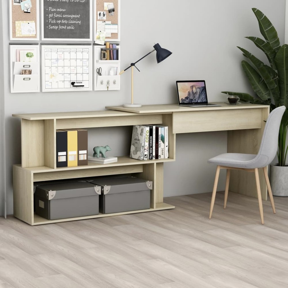 vidaXL Γραφείο Γωνιακό Sonoma Δρυς 200x50x76cm από Επεξ. Ξύλο 1 τεμ.
