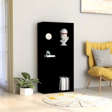 vidaXL Βιβλιοθήκη Μαύρη 50x25x106cm από Επεξ. Ξύλο 1 τεμ.