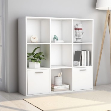 vidaXL Βιβλιοθήκη Λευκή 98x30x98cm από Επεξ. Ξύλο 1 τεμ.