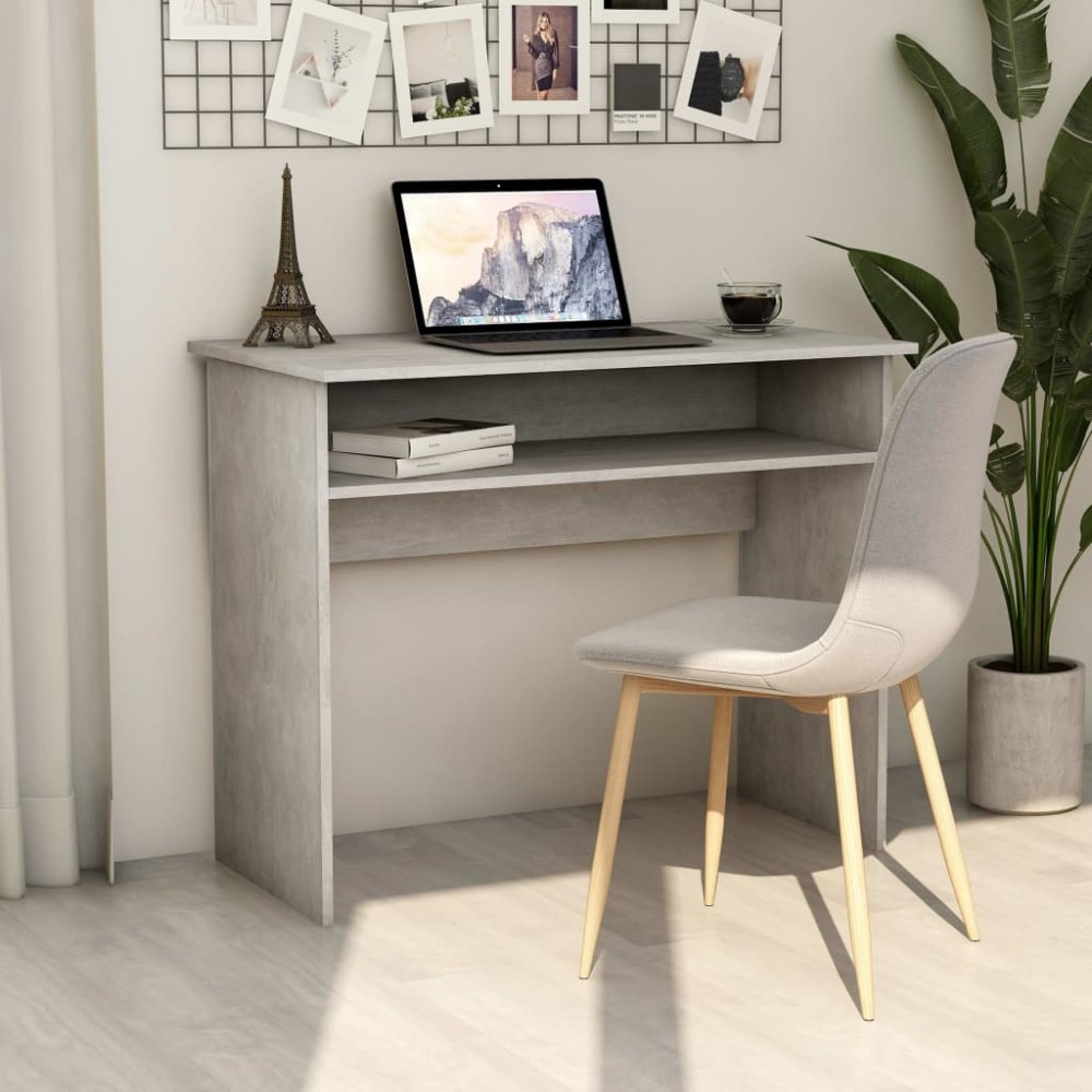 vidaXL Γραφείο Γκρι του Σκυροδέματος 90x50x74cm από Επεξ. Ξύλο 1 τεμ.