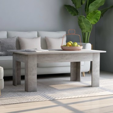 vidaXL Τραπεζάκι Σαλονιού Γκρι Σκυροδέματος 100x60x42cm Επεξ. Ξύλο 1 τεμ.