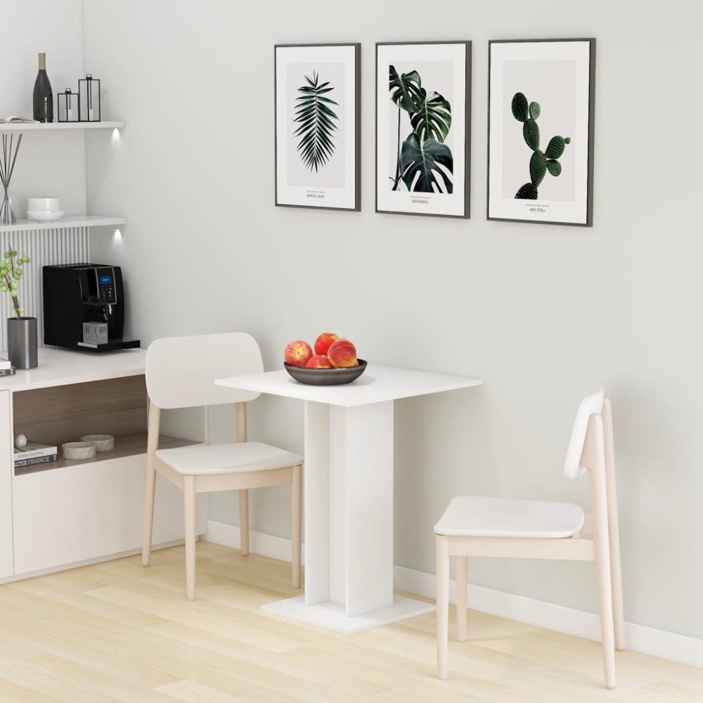 vidaXL Τραπέζι Bistro Λευκό 60x60x75cm Επεξ. Ξύλο 1 τεμ.