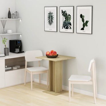 vidaXL Τραπέζι Bistro Χρώμα Sonoma Δρυς 60x60x75cm Επεξ. Ξύλο 1 τεμ.