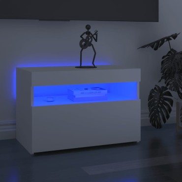 vidaXL Έπιπλα Τηλεόρασης με LED 2 τεμ. Λευκά 60x35x40cm