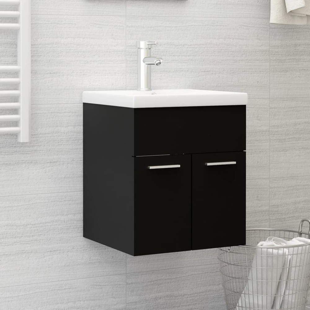 vidaXL Ντουλάπι Νιπτήρα Μαύρο 41x38,5x46cm από Επεξεργασμένο Ξύλο 1 τεμ.