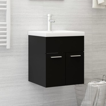 vidaXL Ντουλάπι Νιπτήρα Μαύρο 41x38,5x46cm από Επεξεργασμένο Ξύλο 1 τεμ.