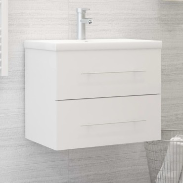 vidaXL Ντουλάπι Νιπτήρα Λευκό 60x38,5x48cm από Επεξ. Ξύλο 1 τεμ.