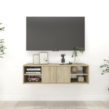 vidaXL Ράφι Τοίχου Sonoma Δρυς 102x30x29cm Επεξ. Ξύλο 1 τεμ.