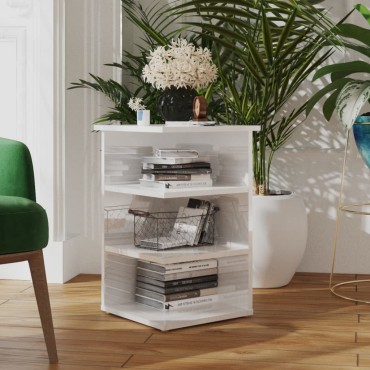 vidaXL Βοηθητικό Ντουλάπι Γυαλ. Λευκό 35x35x55cm από Επεξ. Ξύλο 1 τεμ.