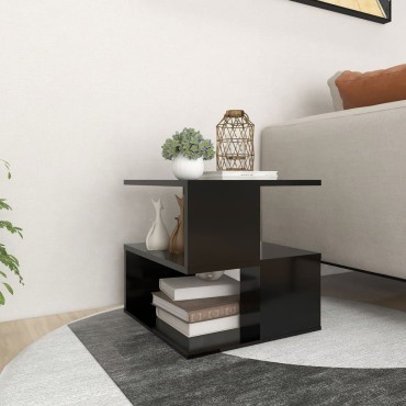 vidaXL Τραπέζι Βοηθητικό Μαύρο 40x40x40cm από Μοριοσανίδα 1 τεμ.