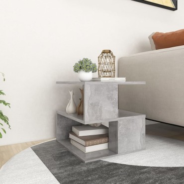 vidaXL Τραπέζι Βοηθητικό Γκρι Σκυροδέματος 40x40x40cm Επεξ. Ξύλο 1 τεμ.
