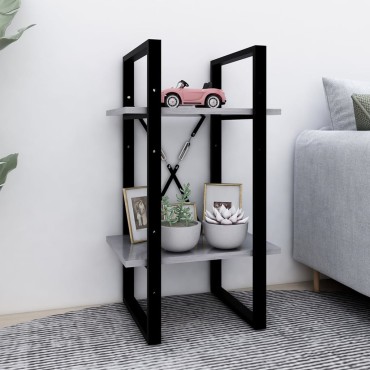 vidaXL Βιβλιοθήκη με 2 Ράφια Γκρι Σκυρ. 40x30x70cm Επεξ. Ξύλο 1 τεμ.