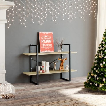 vidaXL Βιβλιοθήκη με 2 Ράφια Sonoma Δρυς 100x30x70cm Επεξ. Ξύλο 1 τεμ.