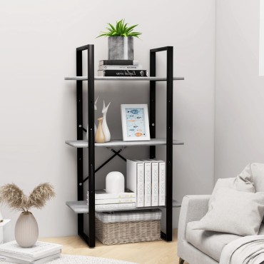 vidaXL Ράφι Αποθήκευσης Γκρι Σκυροδέματος 60x30x105cm από Επεξ. Ξύλο 1 τεμ.