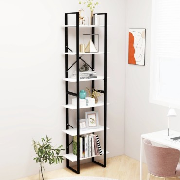 vidaXL Ράφι Αποθήκευσης Λευκό 60x30x210cm από Επεξεργασμένο Ξύλο 1 τεμ.