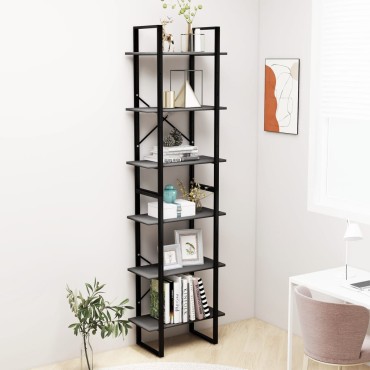 vidaXL Ράφι Αποθήκευσης Γκρι 60x30x210cm από Επεξεργασμένο Ξύλο 1 τεμ.