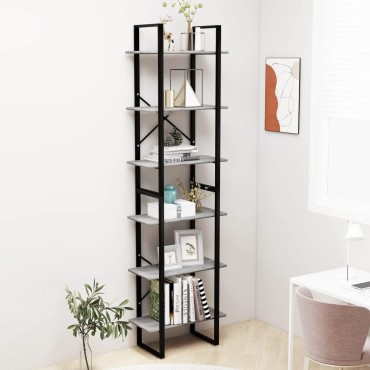 vidaXL Ράφι Αποθήκευσης Γκρι Σκυρ. 60x30x210cm Επεξεργ. Ξύλο 1 τεμ.