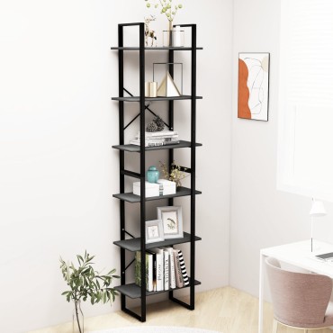 vidaXL Ράφι Αποθήκευσης Γκρι 60x30x210cm από Μασίφ Ξύλο Πεύκου 1 τεμ.