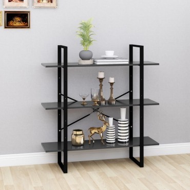 vidaXL Βιβλιοθήκη Γκρι 100x30x105cm από Επεξ. Ξύλο 1 τεμ.