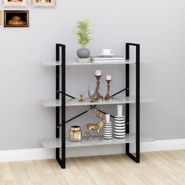 vidaXL Βιβλιοθήκη Γκρι Σκυροδέματος 100x30x105cm από Επεξ. Ξύλο 1 τεμ.