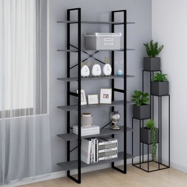vidaXL Ψηλό Ντουλάπι Γκρι 100x30x210cm από Μασίφ Ξύλο Πεύκου 1 τεμ.
