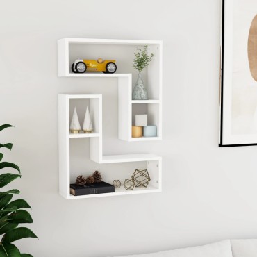 vidaXL Ραφιέρες Τοίχου 2 τεμ. Λευκές 50x15x50cm από Επεξ. Ξύλο
