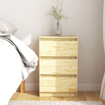 vidaXL Κομοδίνο 40x29,5x64cm από Μασίφ Ξύλο Πεύκου 1 τεμ.