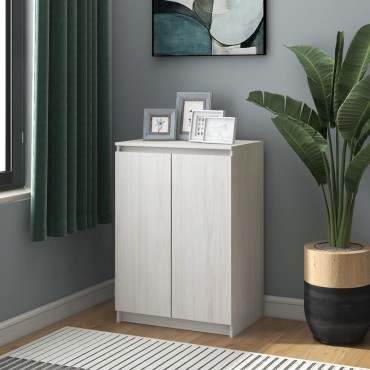 vidaXL Ντουλάπι Λευκό 60x36x84cm από Μασίφ Ξύλο Πεύκου 1 τεμ.