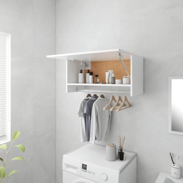 vidaXL Ντουλάπα Λευκή 70x32,5x35cm από Επεξ. Ξύλο 1 τεμ.