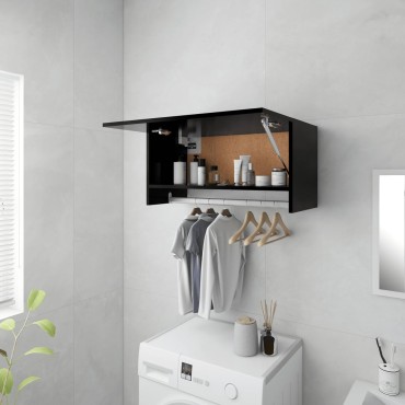 vidaXL Ντουλάπα Μαύρη 70x32,5x35cm από Επεξ. Ξύλο 1 τεμ.