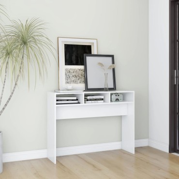 vidaXL Τραπέζι Κονσόλα Λευκό 105x30x80cm από Επεξ. Ξύλο 1 τεμ.