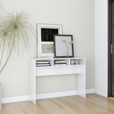 vidaXL Τραπεζάκι Κονσόλα Γυαλιστερό Λευκό 105x30x80cm Επεξ. Ξύλο 1 τεμ.