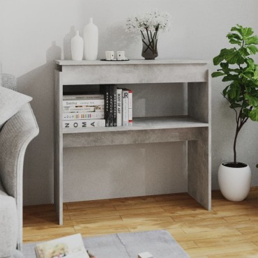 vidaXL Τραπεζάκι Κονσόλα Γκρι Σκυρ. 80x30x80cm από Επεξ. Ξύλο 1 τεμ.