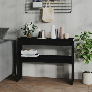 vidaXL Τραπεζάκι Κονσόλα Μαύρο 102x30x800cm από Επεξ. Ξύλο 1 τεμ.