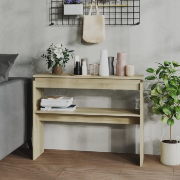 vidaXL Τραπεζάκι Κονσόλα Sonoma Δρυς 102x30x80cm από Επεξ. Ξύλο 1 τεμ.