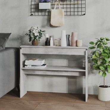 vidaXL Τραπεζάκι Κονσόλα Γκρι Σκυρ. 102x30x80cm από Επεξ. Ξύλο 1 τεμ.