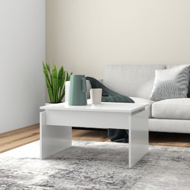 vidaXL Τραπεζάκι Σαλονιού Λευκό 68x50x38cm από Επεξ. Ξύλο 1 τεμ.