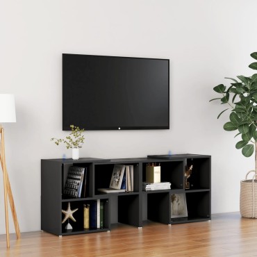 vidaXL Έπιπλο Τηλεόρασης Μαύρο 104x30x52cm από Επεξ. Ξύλο