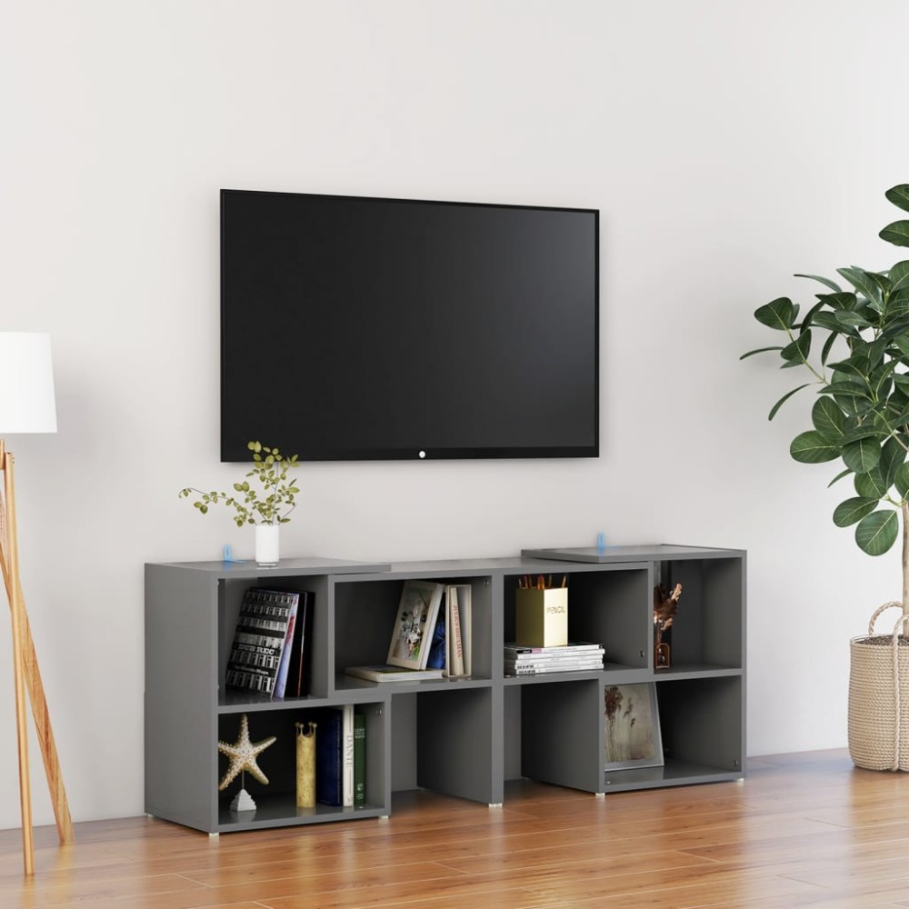 vidaXL Έπιπλο Τηλεόρασης Γκρι 104x30x52cm από Επεξ. Ξύλο
