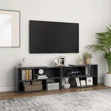 vidaXL Έπιπλο Τηλεόρασης Γκρι 149x30x52cm από Επεξ. Ξύλο