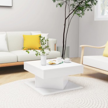 vidaXL Τραπεζάκι Σαλονιού Λευκό 57x57x30cm από Επεξ. Ξύλο 1 τεμ.