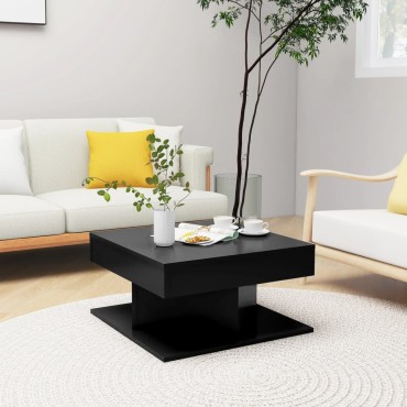 vidaXL Τραπεζάκι Σαλονιού Μαύρο 57x57x30cm από Επεξ. Ξύλο 1 τεμ.